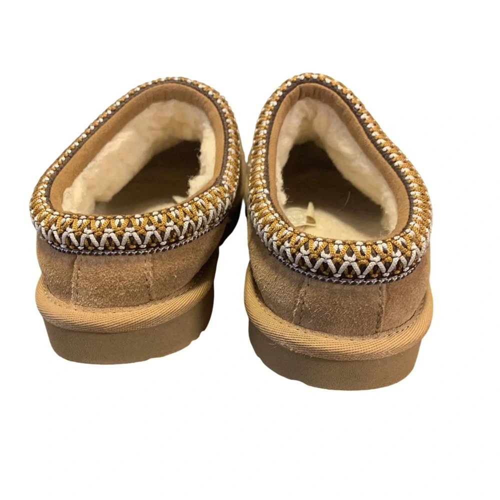 UGG Kids Tasman Suede Slippers Chestnut Brown Size 1Y